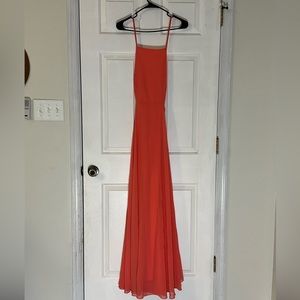 Low back coral maxi dress